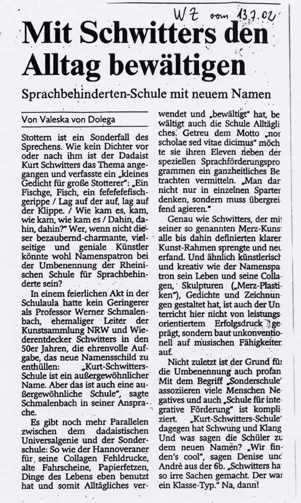 Westdeutsche Zeitung, 13.0.7.2002